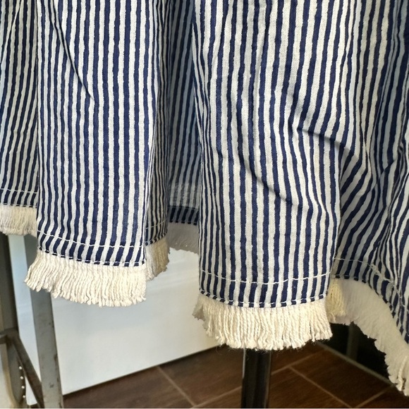 Tuckernuck nautical navy white striped tassel coverup dress small - Picture 5 of 15
